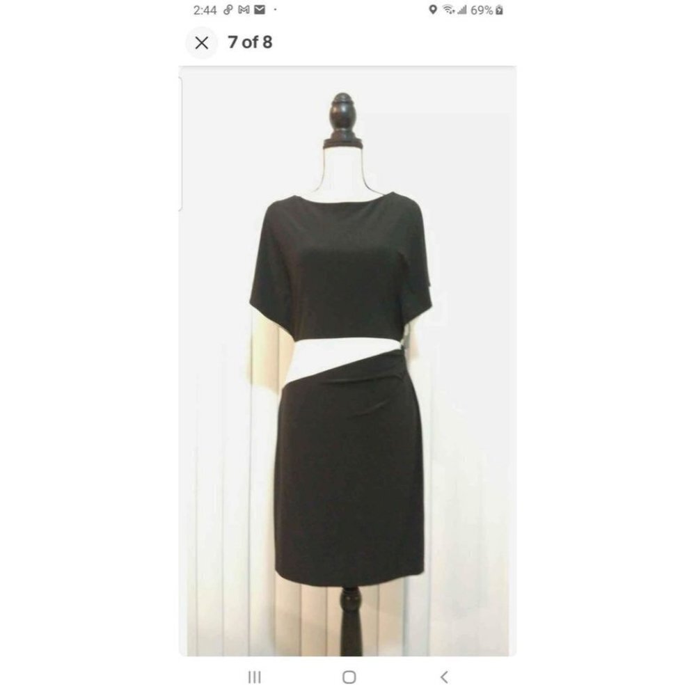Lauren Ralph Lauren Women's Slit Flutter Sleeve Jersey Dress Size 14 - Picture 3 of 10